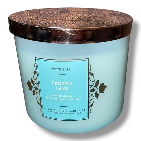 White Barn 3 Wick Scented Candle Bath & Body Works Frozen Lake Lavender 14.5 oz - Picture 2 of 10